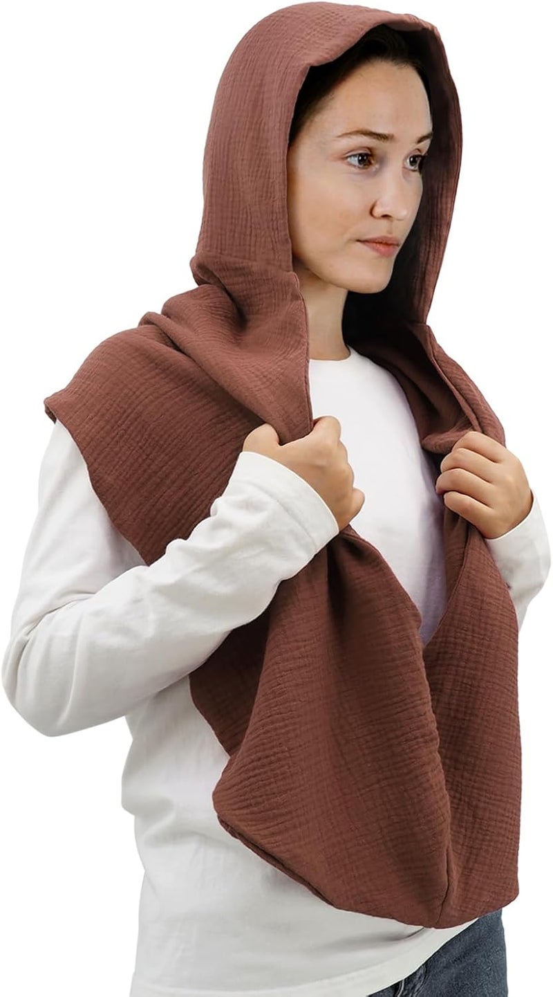 CosInStyle Women Men Fashion Pullover Scarf Hooded Scarf | Multifunctional Medieval Linen Cotton Cowl Hood Vintage Goth Cape Costume - Image 2